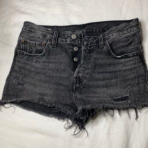 Levi’s black denim cutoff shorts